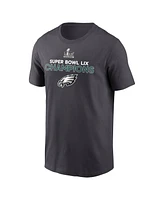 Nike Men's Anthracite Philadelphia Eagles Super Bowl Lix Champions Roster T-Shirt