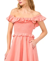 CeCe Women's Off-the-Shoulder Smocked Maxi Dress