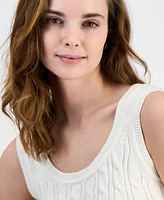 Tommy Hilfiger Women's Cotton Cable-Knit Sweater Tank Top