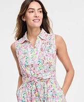 Tommy Hilfiger Women's Floral Lace-Trim Shirtdress