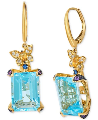 Le Vian Multi-Gemstone (16-3/4 ct. t.w.) & Vanilla Diamonds (1/10 ct. t.w.) Drop Earrings in 14k Gold
