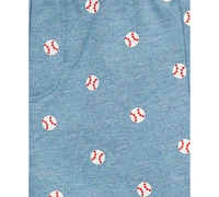 Little Me Baby Boys Cotton Baseball Bodysuit & Shorts, 2 Piece Set