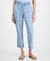 Nautica Jeans Women's Striped Floral Jogger Pants