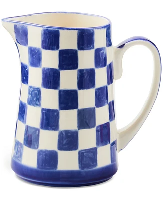 MacKenzie-Childs Indigo Check Pitcher