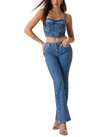 Guess Women's Lace-Up Marsy Bustier Top