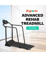 Ksports Advanced Rehab Treadmill with 2.25 Horsepower Motor and Bluetooth Kinomap for Workout Sessions, Exercise, and Active Recovery, Black