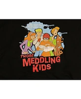 Those Meddling Kids Scooby Doo Characters Group Youth Boys Black Hoodie-xl