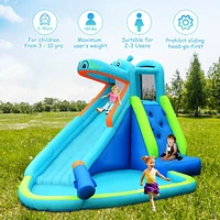 Hippo Inflatable Water Slide Bounce House Fun Outdoor Playset for Kids