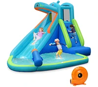 Hippo Inflatable Water Slide Bounce House Fun Outdoor Playset for Kids