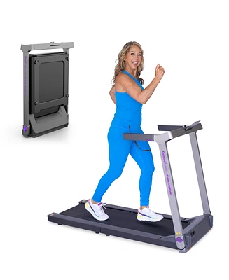 WalkingPad Denise Austin Collapsible Treadmill with Double Fold Technology, Ideal for Home Fitness Enthusiasts and Small Spaces, Purple