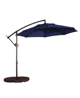 Mondawe 11ft Cantilever/Offset Hanging Patio Umbrella with Easy Tilt and Crank 360° Rotate