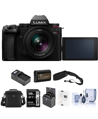 Panasonic Lumix S5II Mirrorless Camera with Lumix S 20-60mm f/3.5-5.6 Lens Bundle with 128GB Sd Card, Bag, Extra Battery, Charger, Screen Protector, 6