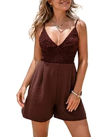 Women's Dusk to Dawn Brown Cover-Up Romper