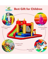 Inflatable Water Slide Jumper Bounce House with Ocean Balls Fun Outdoor Playset for Kids