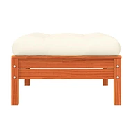 Patio Sofa with Cushions and Footstool 2-Seater