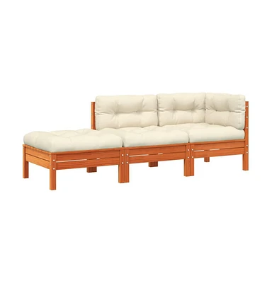Patio Sofa with Cushions and Footstool 2-Seater