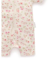 Purebaby Baby Girl Short Sleeve 2 Pack Zip Coverall
