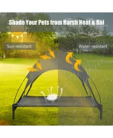 Portable Elevated Outdoor Pet Bed with Removable Canopy Shade