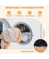 Washable Fluffy Human Dog Bed with Soft Blanket and Plump Pillow