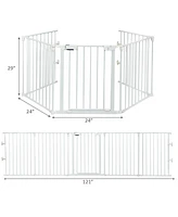 115 Inch Length 5 Panel Adjustable Wide Fireplace Fence