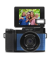 Minolta MND30 30MP 2.7K Qhd 3.0" Lcd Screen Digital Camera, Blue, With micro Sd Card and Slinger Camera Bag