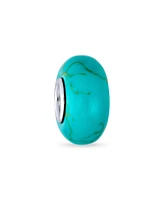 Bling Jewelry Blue Green Turquoise Charm Bead Sterling Silver European Bracelet