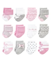 Little Treasure Baby Cotton Rich Terry Socks 24-Pack, Ballerina, 0-6 Months