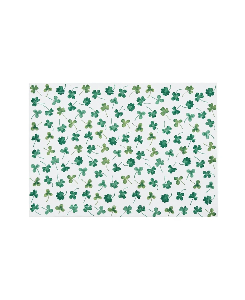 14" x 20" St. Patrick's Day Clover Shamrock Pattern Single Rectangle Cotton Placemat