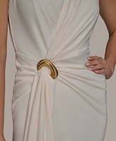 Donna Karan New York Women's Draped Faux-Wrap Gown