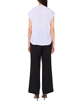 Vince Camuto Women's Split-Neck Cap-Sleeve Top