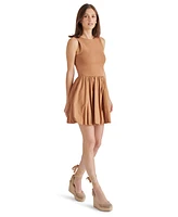 Steve Madden Women's Palermo Mixed-Media Bubble-Hem Fit & Flare Dress
