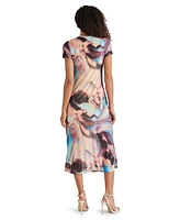 Steve Madden Women's Nola Printed-Mesh Midi Dress