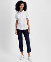 Tommy Hilfiger Women's Striped Cotton Camp Shirt