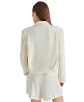 Steve Madden Women's Lowena Cropped Button-Front Blazer