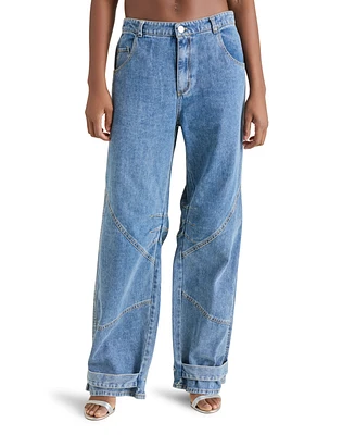 Steve Madden Women's Tre Denim High-Rise Wide-Leg Jeans