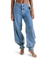 Steve Madden Women's Tre Cotton High-Rise Wide-Leg Jeans