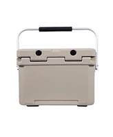 Camp-zero 20 | 21 Qt. Premium Cooler with 4 Molded-In Cup Holders and Folding Aluminum Comfort Grip Handle Dark turquoise