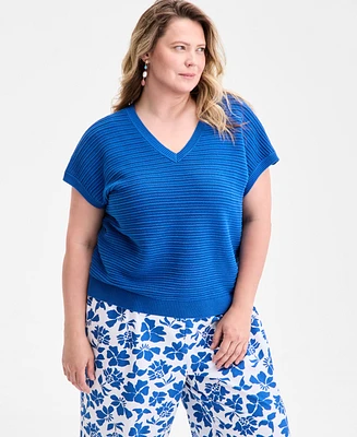 Style & Co Plus V-Neck Dolman-Sleeve Top, Exclusively at Macy's