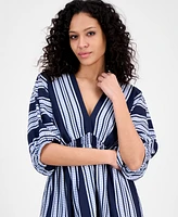 Taylor Women's V-Neck Dolman-Sleeve Smocked Dress
