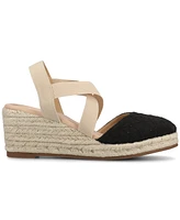 Journee Collection Women's Ashlee Espadrille Platform Wedge Sandals