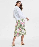 Charter Club Womens 100 Linen Jacket Palm Beach 100 Linen Midi Dress Exclusively At Macys