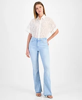 Boss Orange Women's Mid-Rise Slit-Flare-Leg Jeans