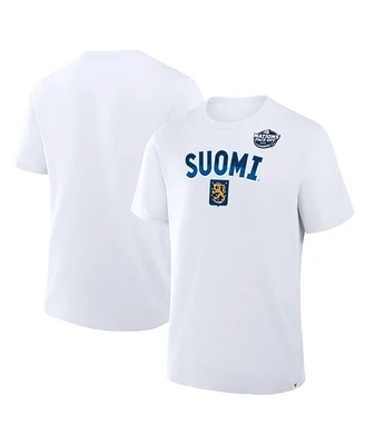 Fanatics Men's White Finland 2025 4 Nations Face-Off Primary Logo T-Shirt