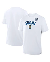 Fanatics Men's White Finland 2025 4 Nations Face-Off Primary Logo T-Shirt