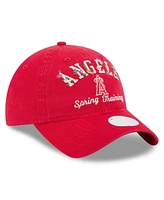 New Era Women's Red Los Angeles Angels 2025 Spring Training Floral 9TWENTY Adjustable Hat