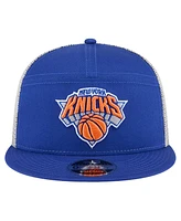 New Era Men's New York Knicks Blue Victory Grove Split Panel 9FIFTY Snapback Hat