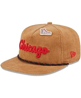 New Era Men's Tan Chicago Bulls Victory Grove Corduroy Sneaker Pin Golfer Adjustable Hat