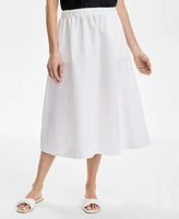 Charter Club Women's Pull-On 100% Linen Midi Skirt, Exclusively at Macy's