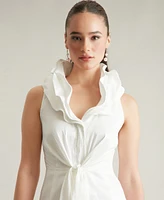 ivy + blu Women's Triple-Collar Tie-Front Sleeveless Dress