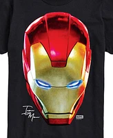 Airwaves Men's Iron Man Oversized Face Short Sleeve T-Shirt